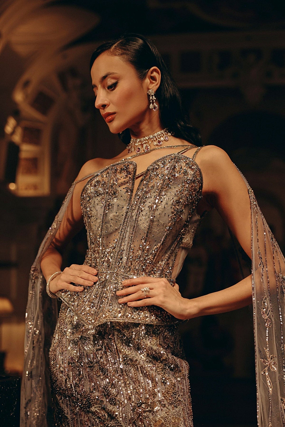 Starlit Symphony Top And Skirt