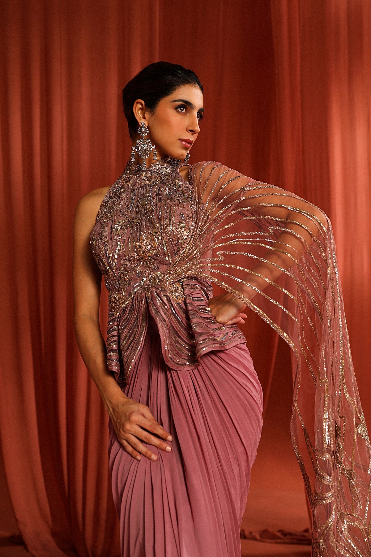 Blossom Peplum Saree