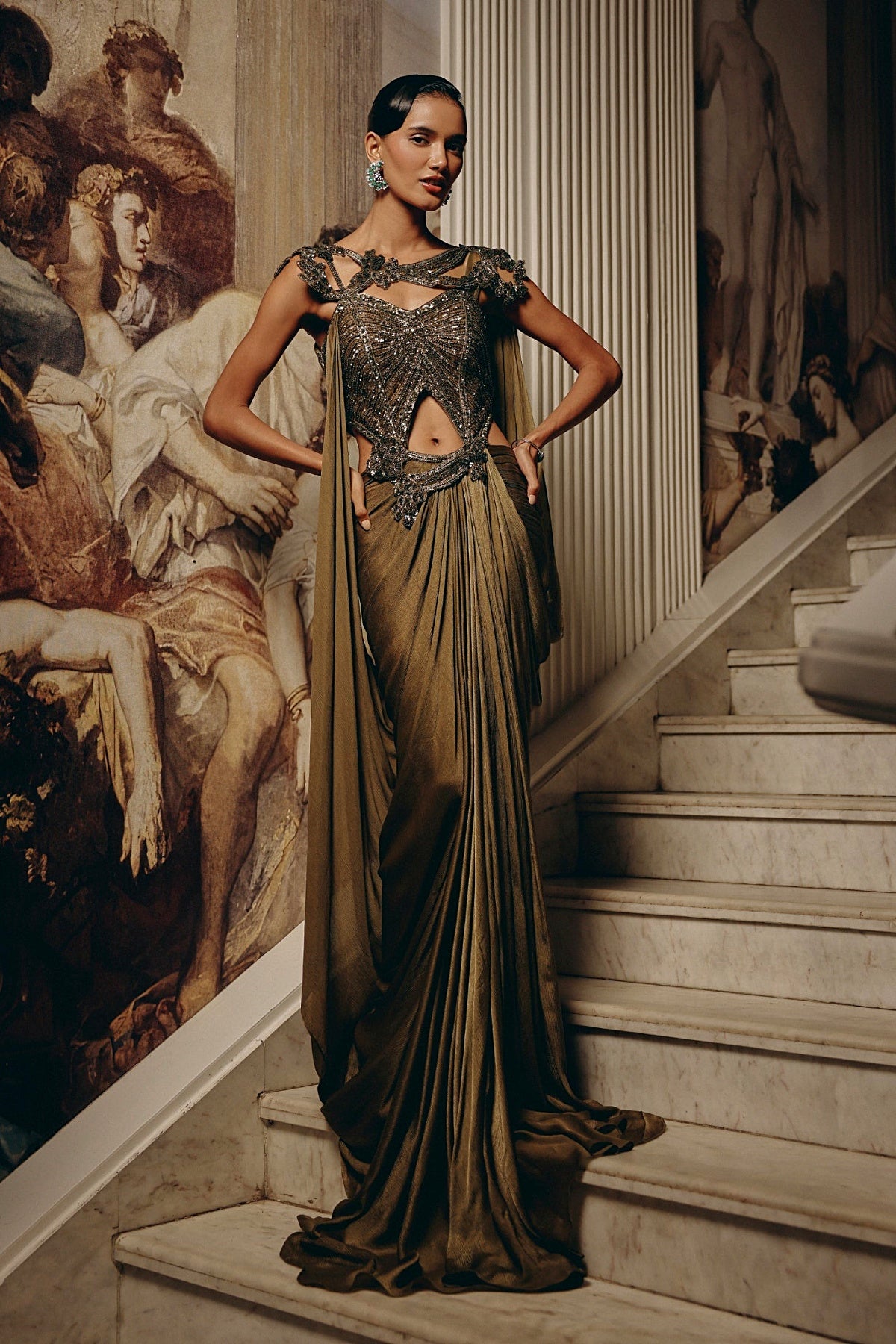 Sculpted Olive Drape
