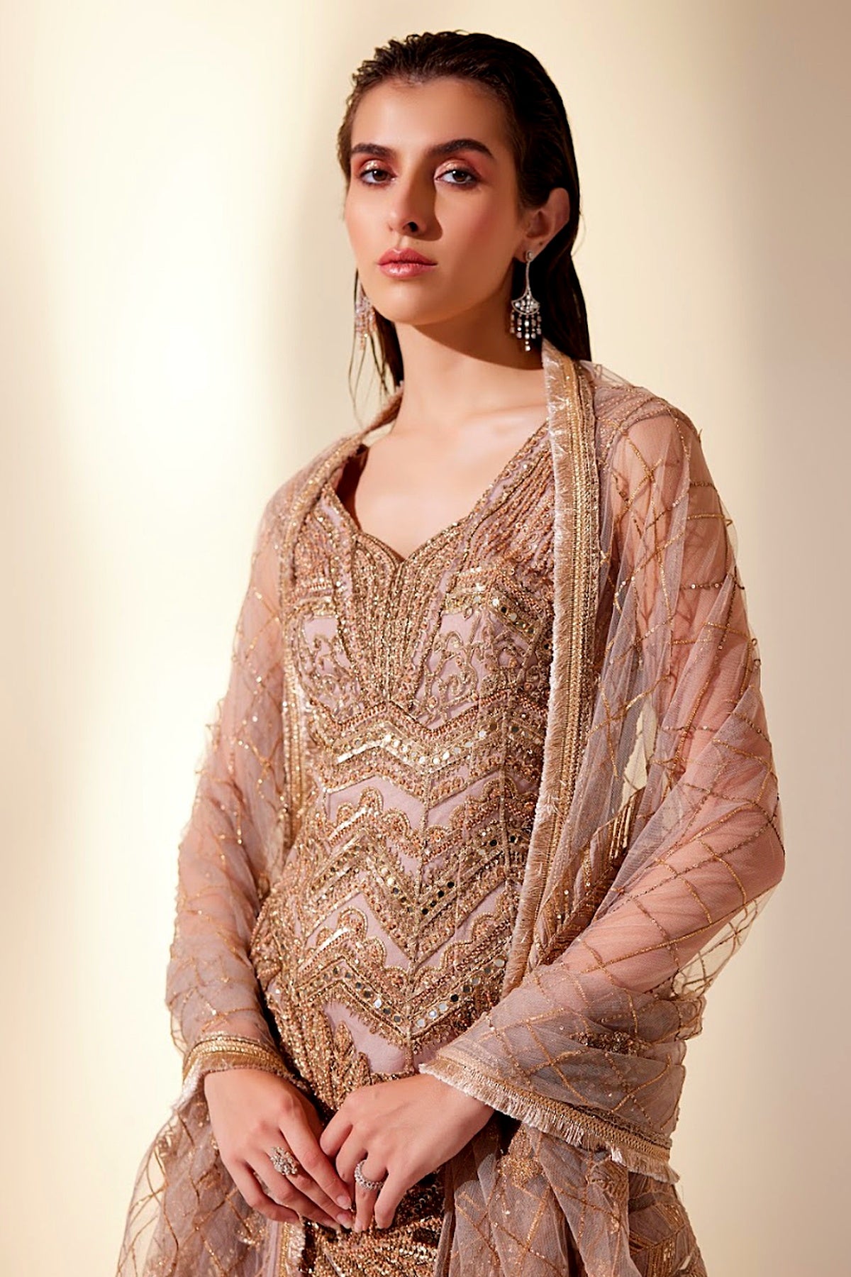 Golden Mist Sharara Set