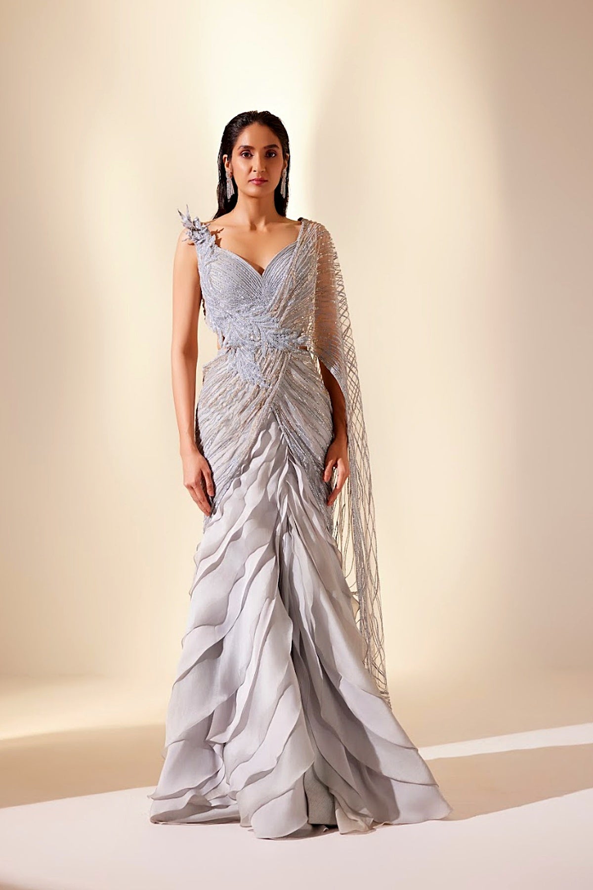 Powder Blue Stream Saree
