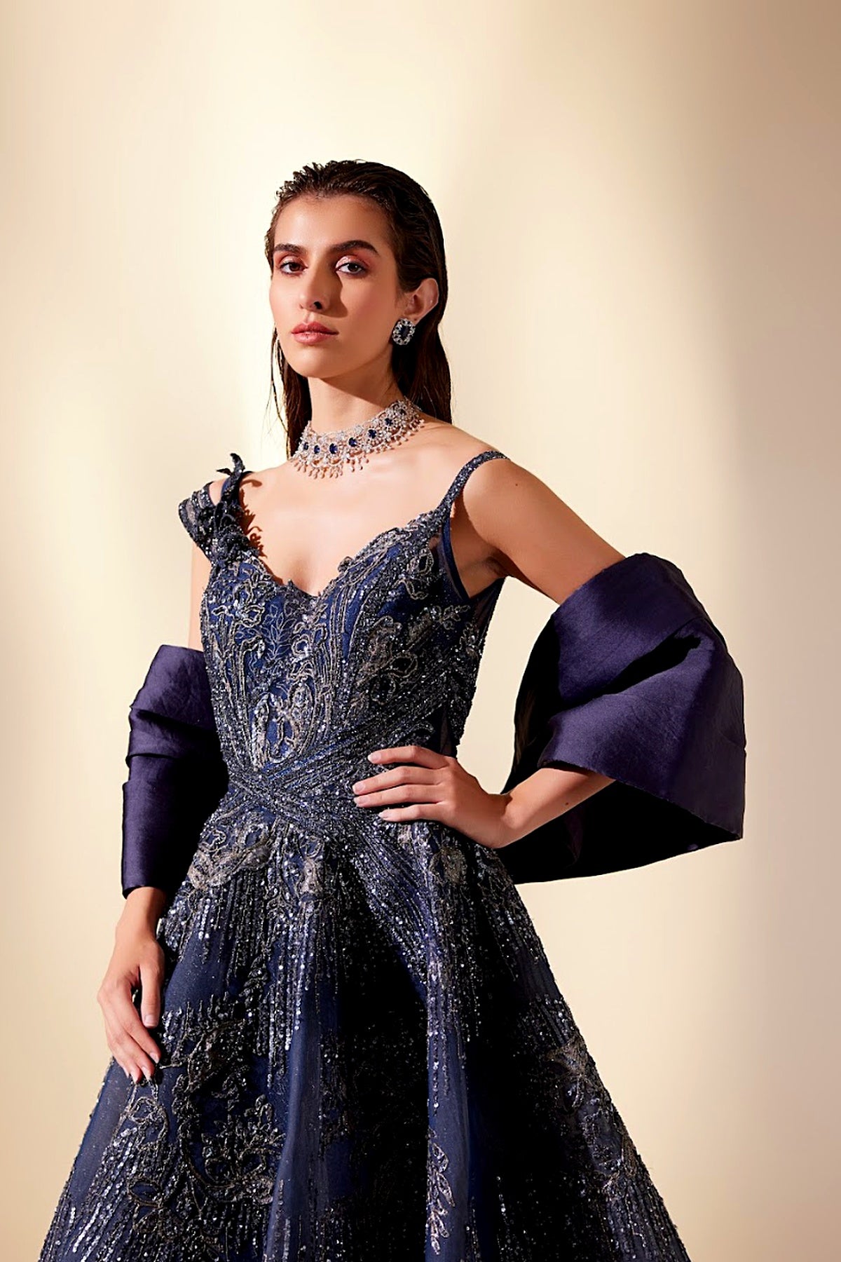 Midnight Blue Drizzle Gown