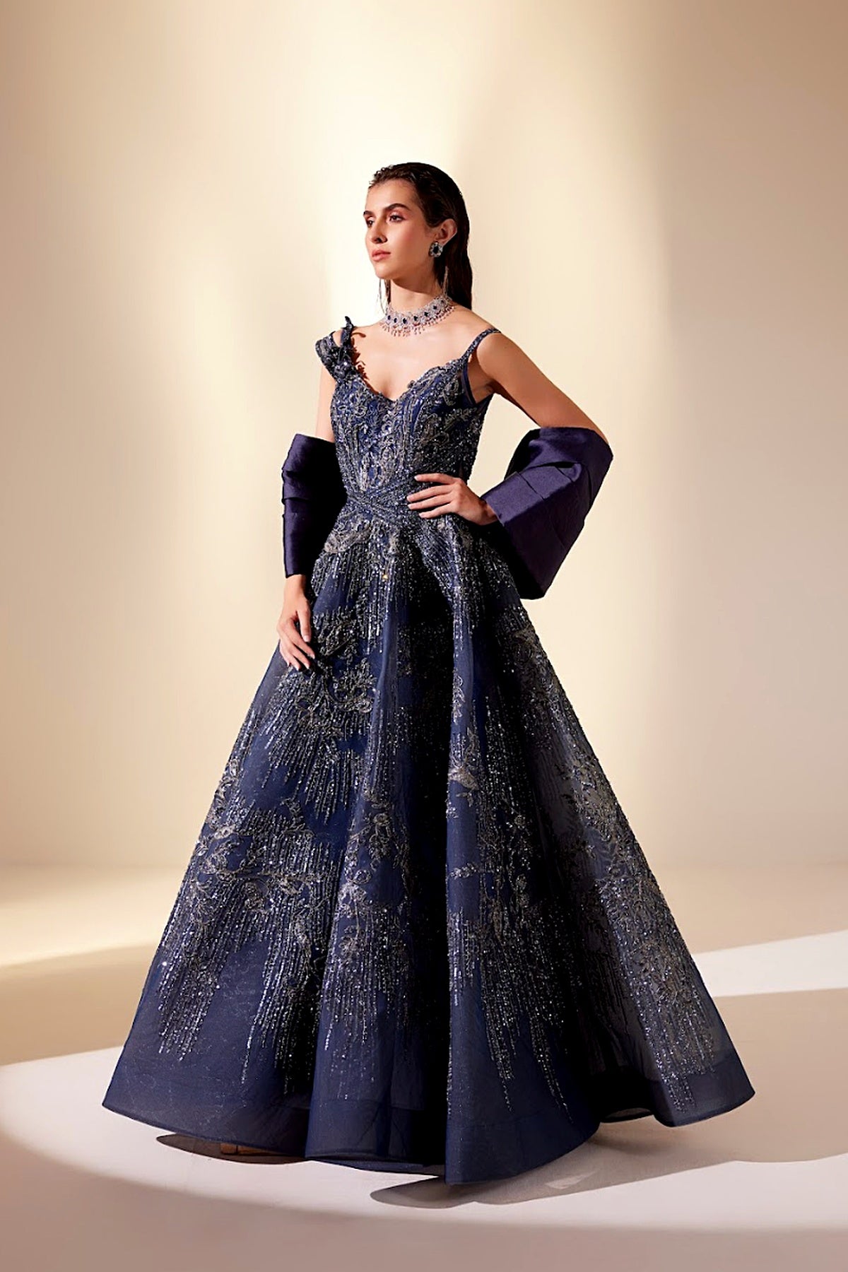 Midnight Blue Drizzle Gown