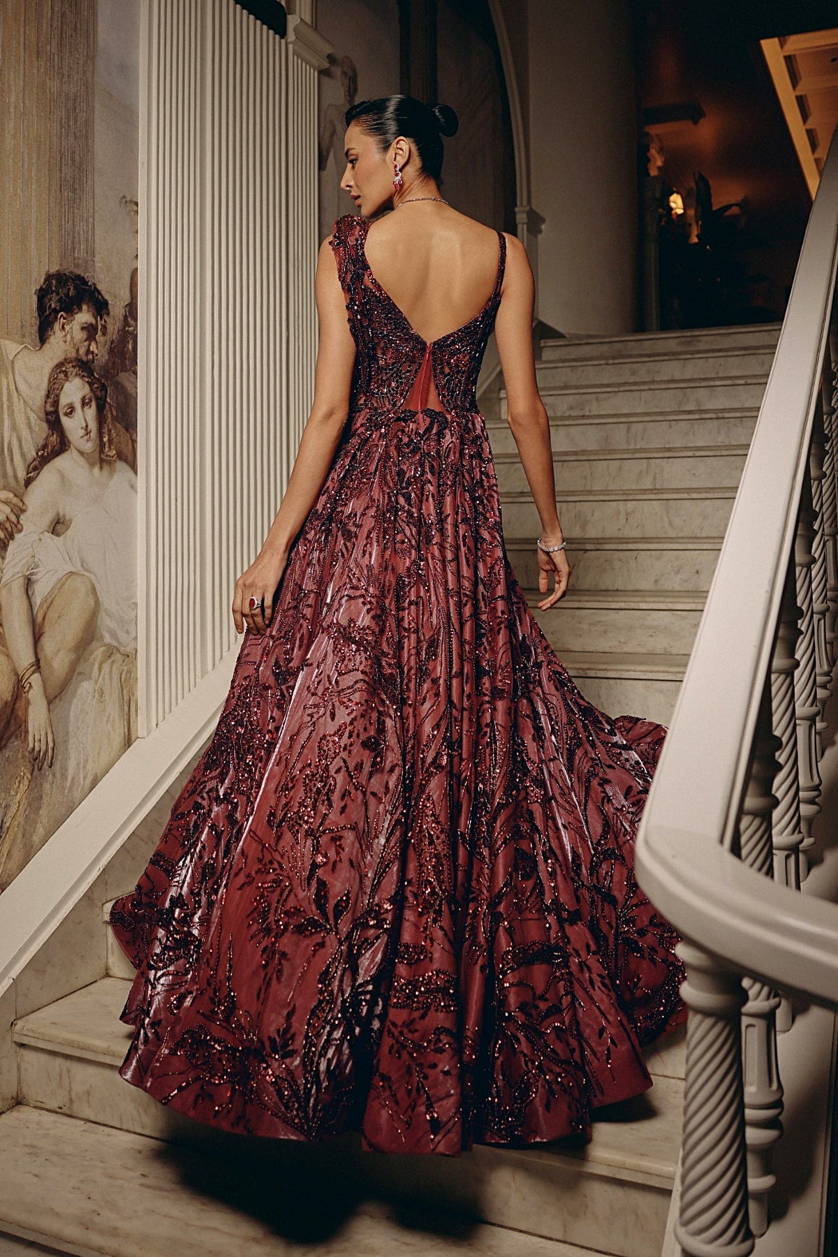 Crimson Nocturne Gown