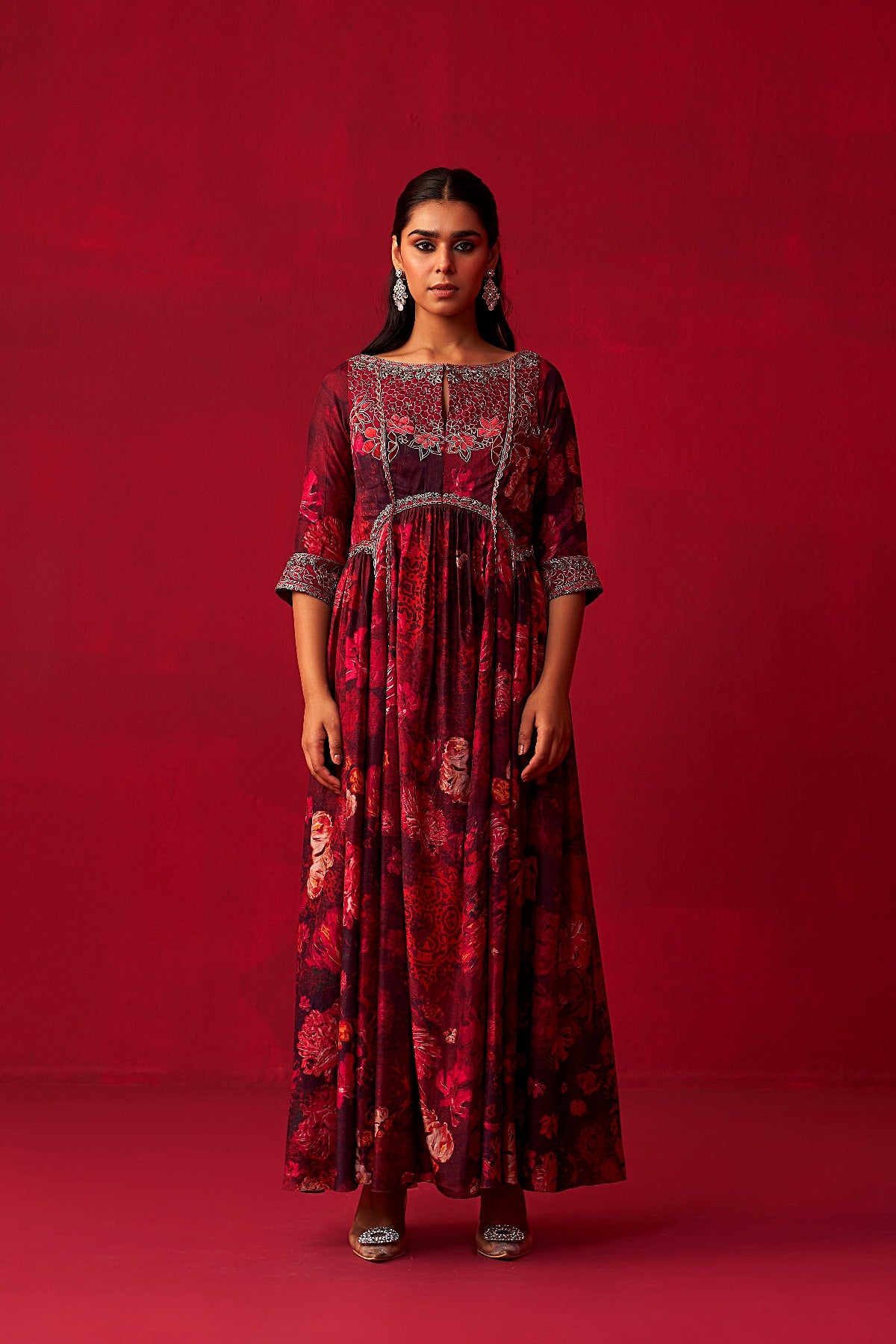 Pink Natureâ€™s Bounty Paneled Kurta and Pants Set