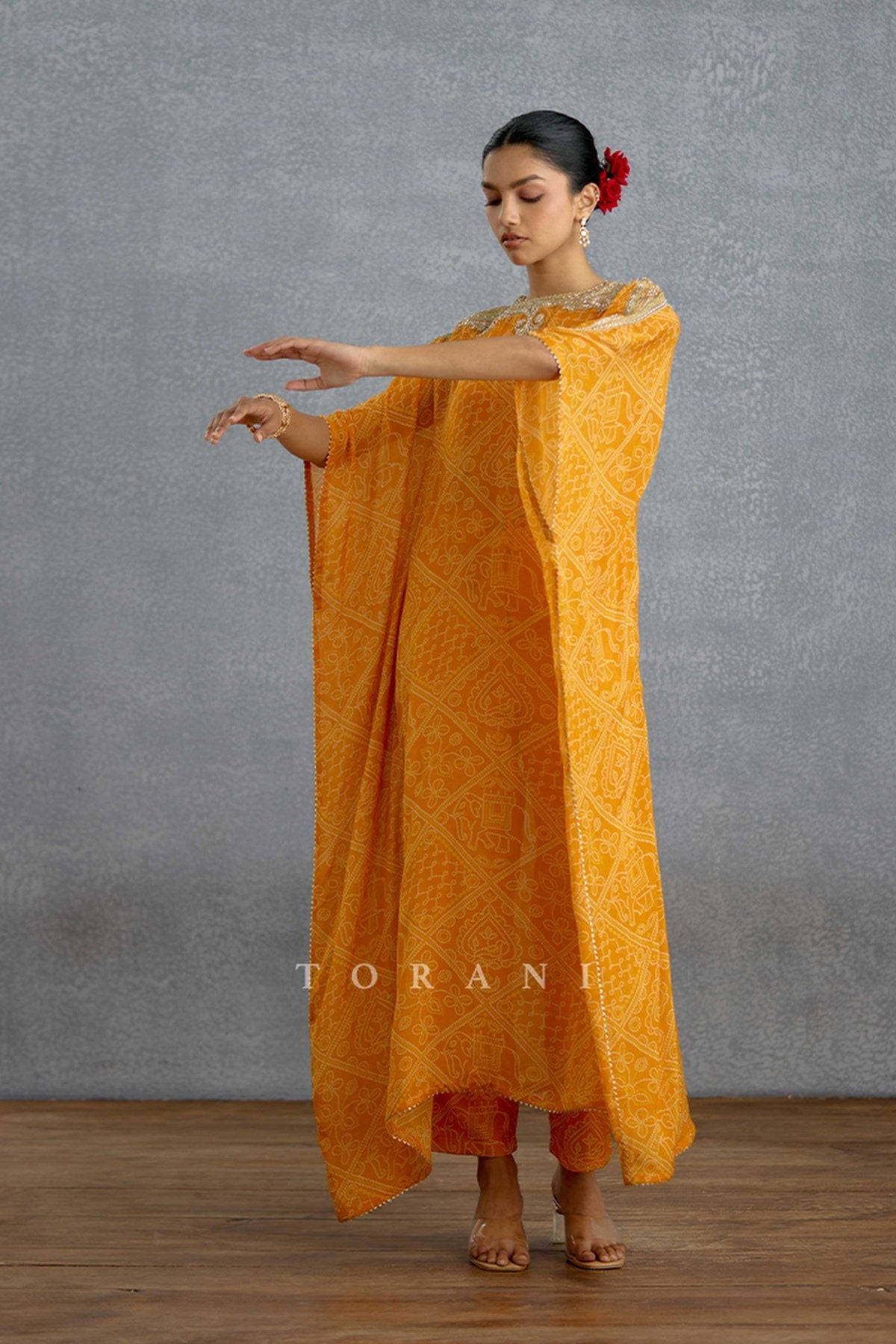 Aftabiya Zard Kaftan Set