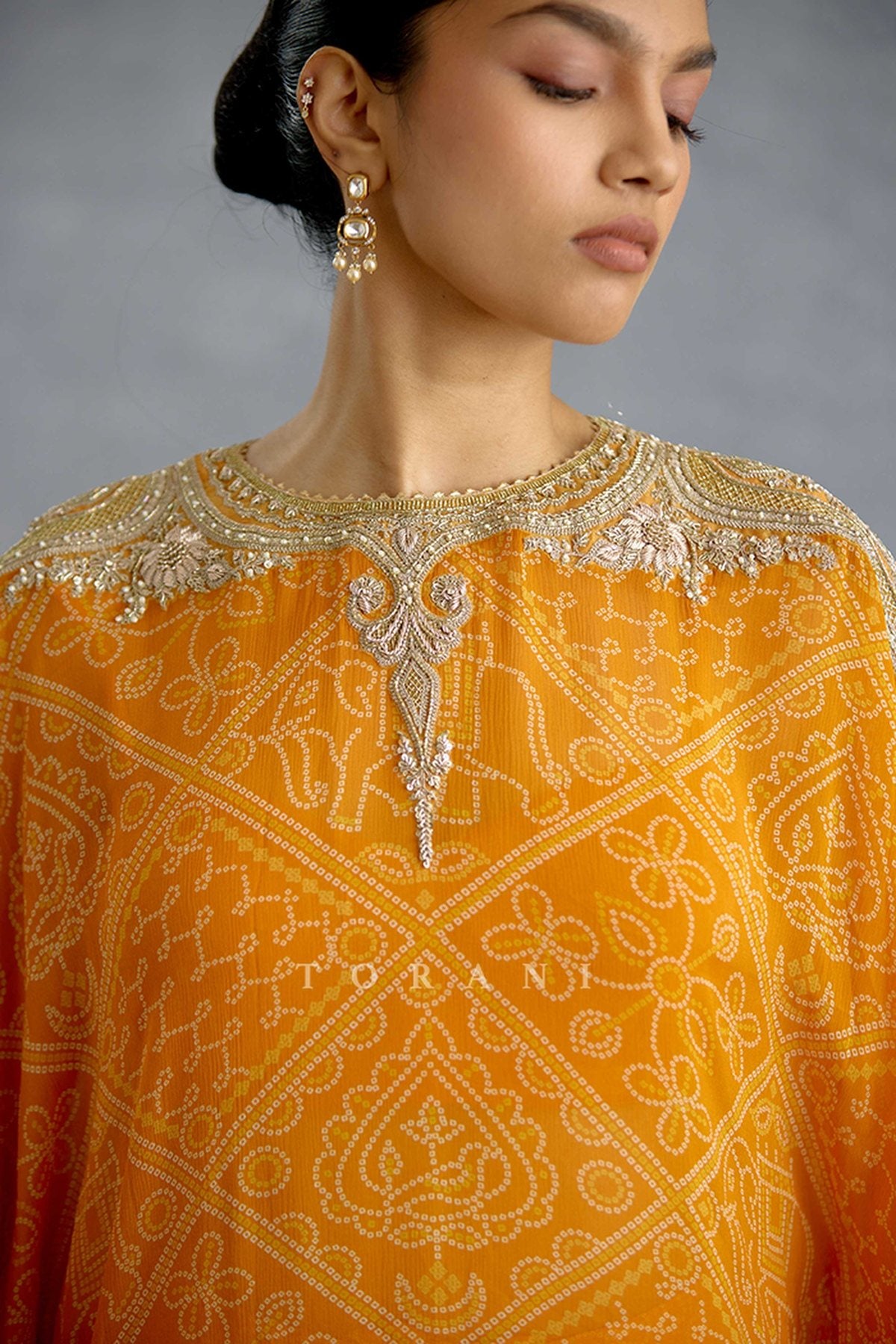 Aftabiya Zard Kaftan Set