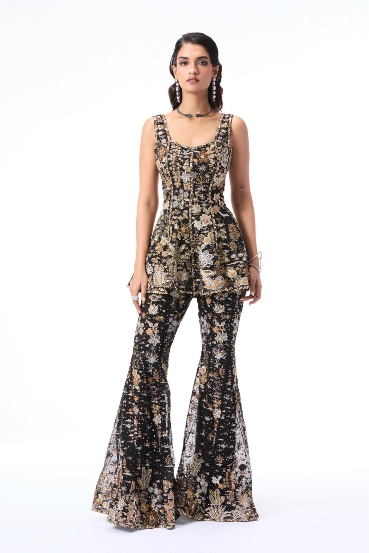 Petalmuse - Black tulle sharara