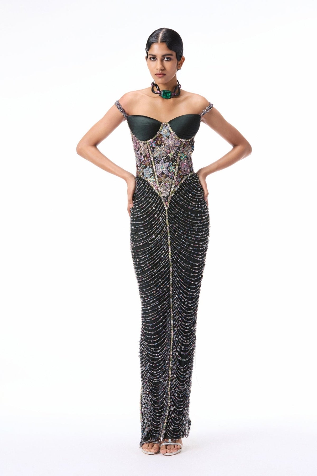 Lovestone - Gunmetal tulle gown