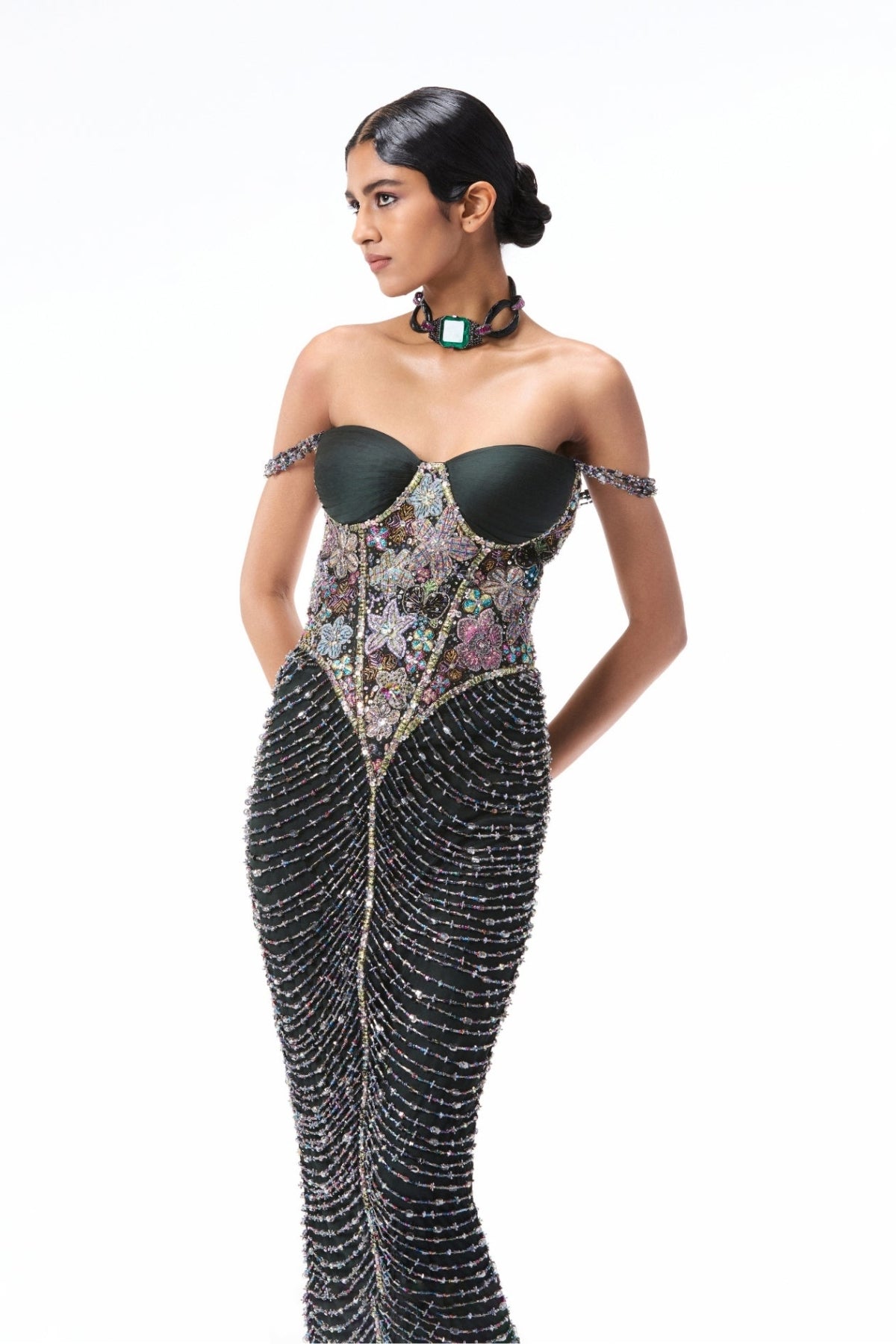 Lovestone - Gunmetal tulle gown