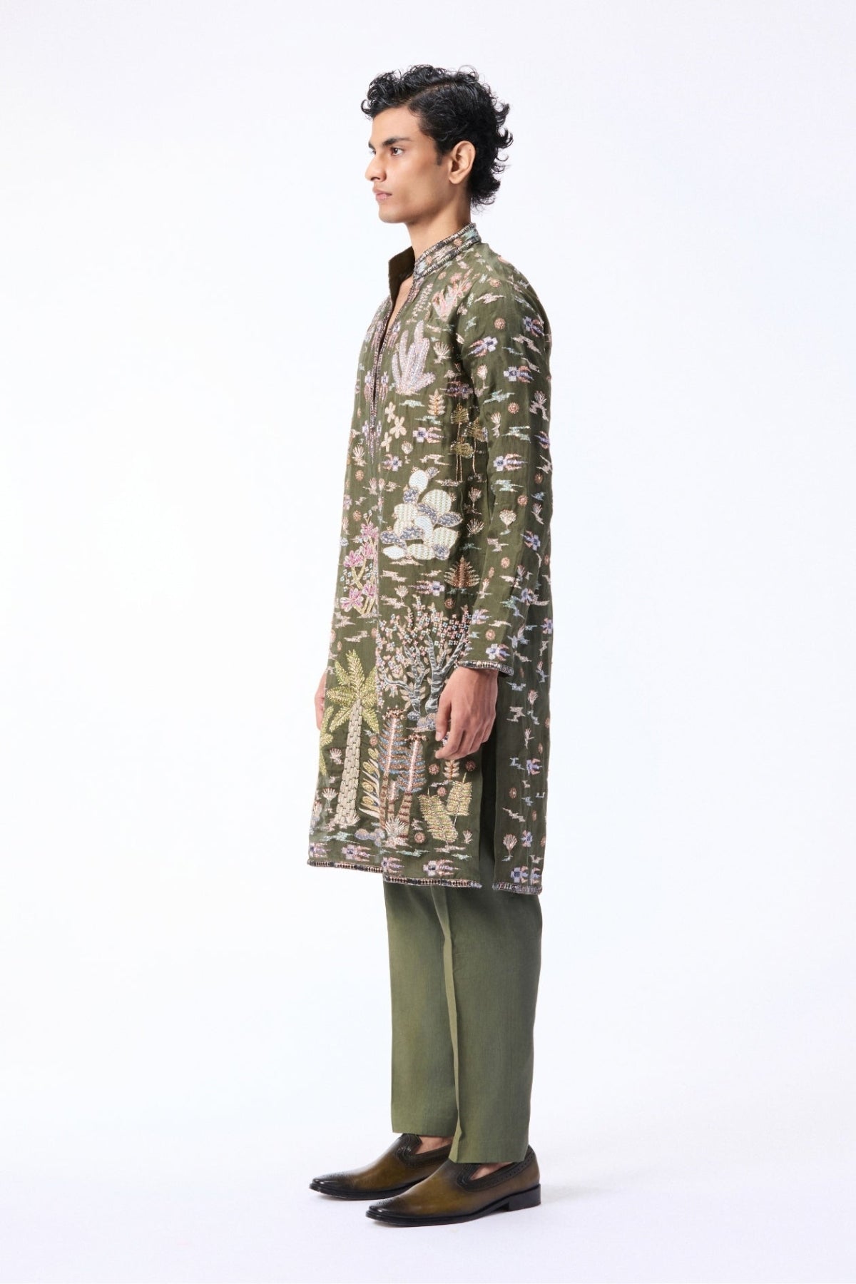 CHERRYCLOUD - LUSH GREEN organza kurta