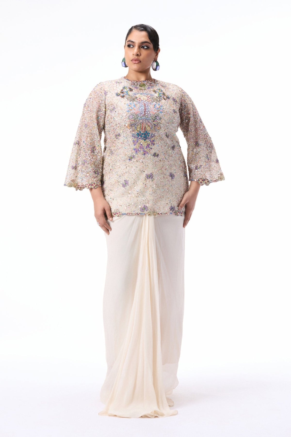 Fleurwild - ivory tulle & chiffon set
