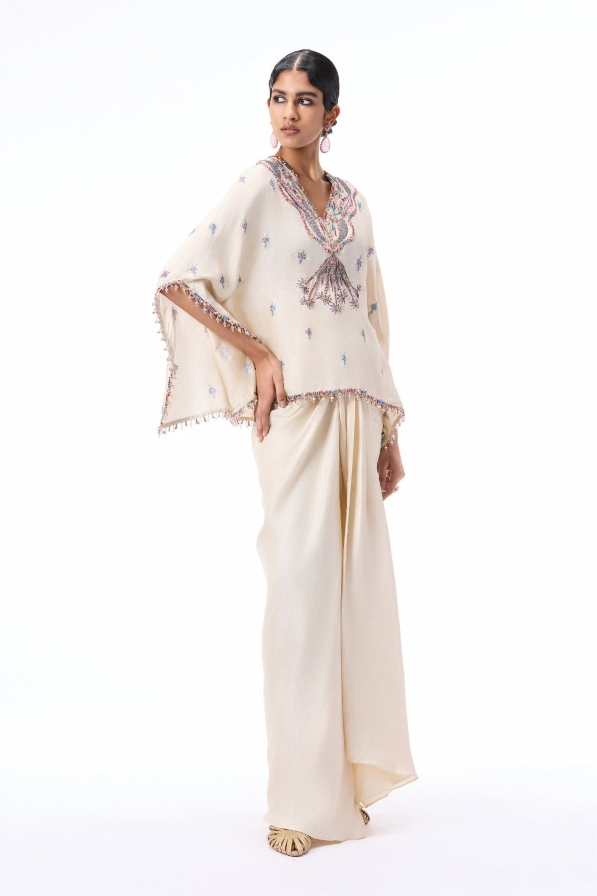 Faelush - Ivory dupion silk set