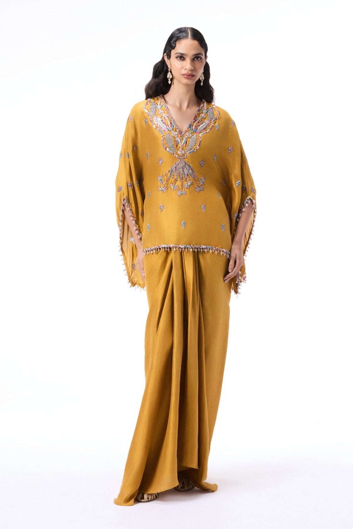 Faelush - Mustard dupion silk set