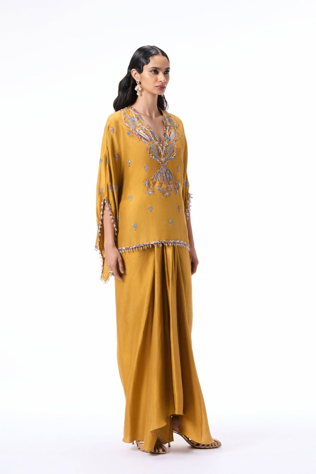 Faelush - Mustard dupion silk set