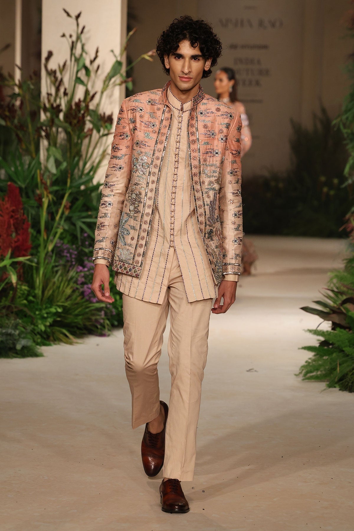Petalplay - Cantaloupe Sandstone raw silk Jacket Set