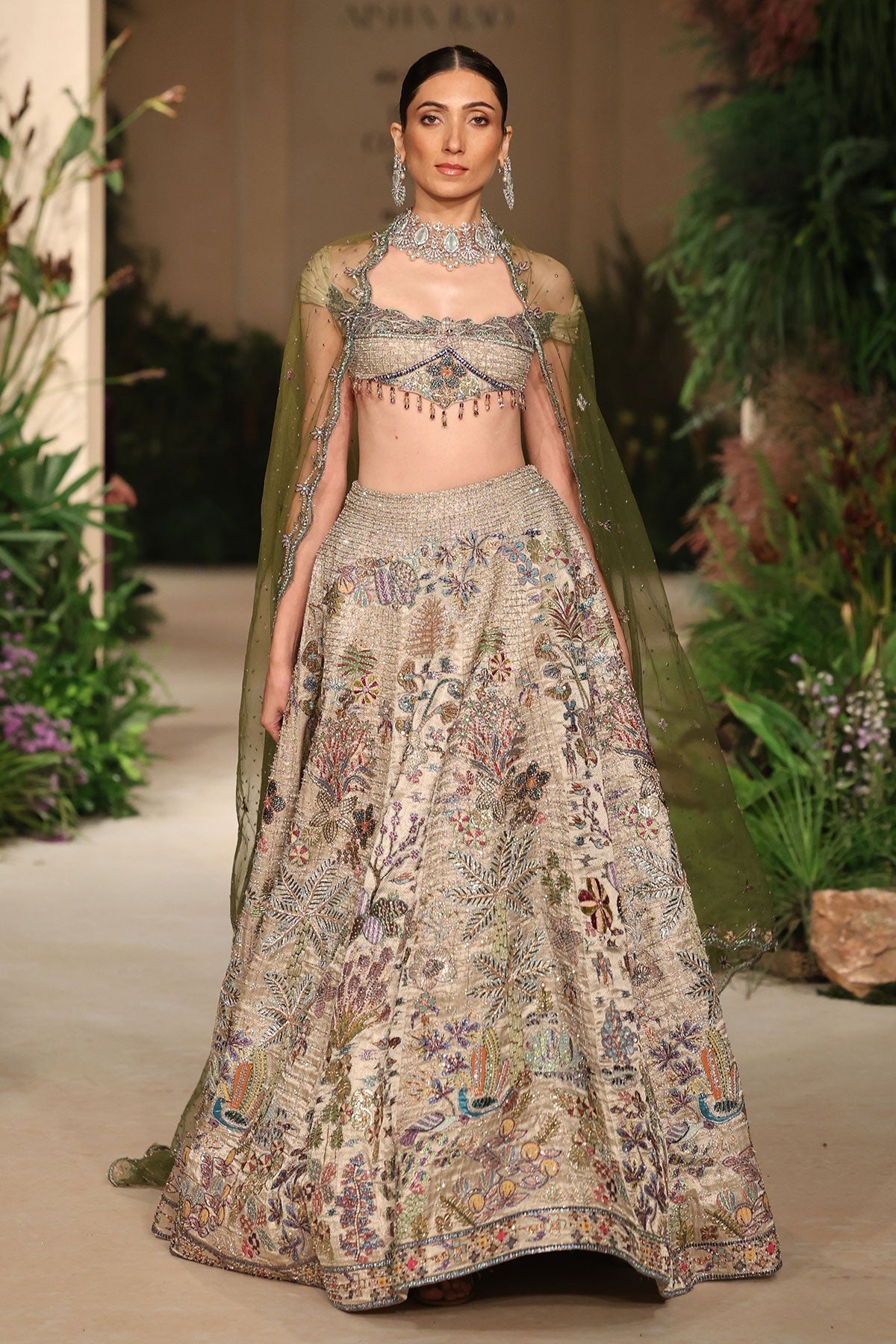 Solstice - silver Banarasi Tissue Brocade lehenga