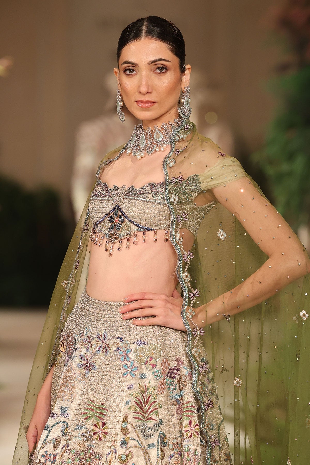 Solstice - silver Banarasi Tissue Brocade lehenga