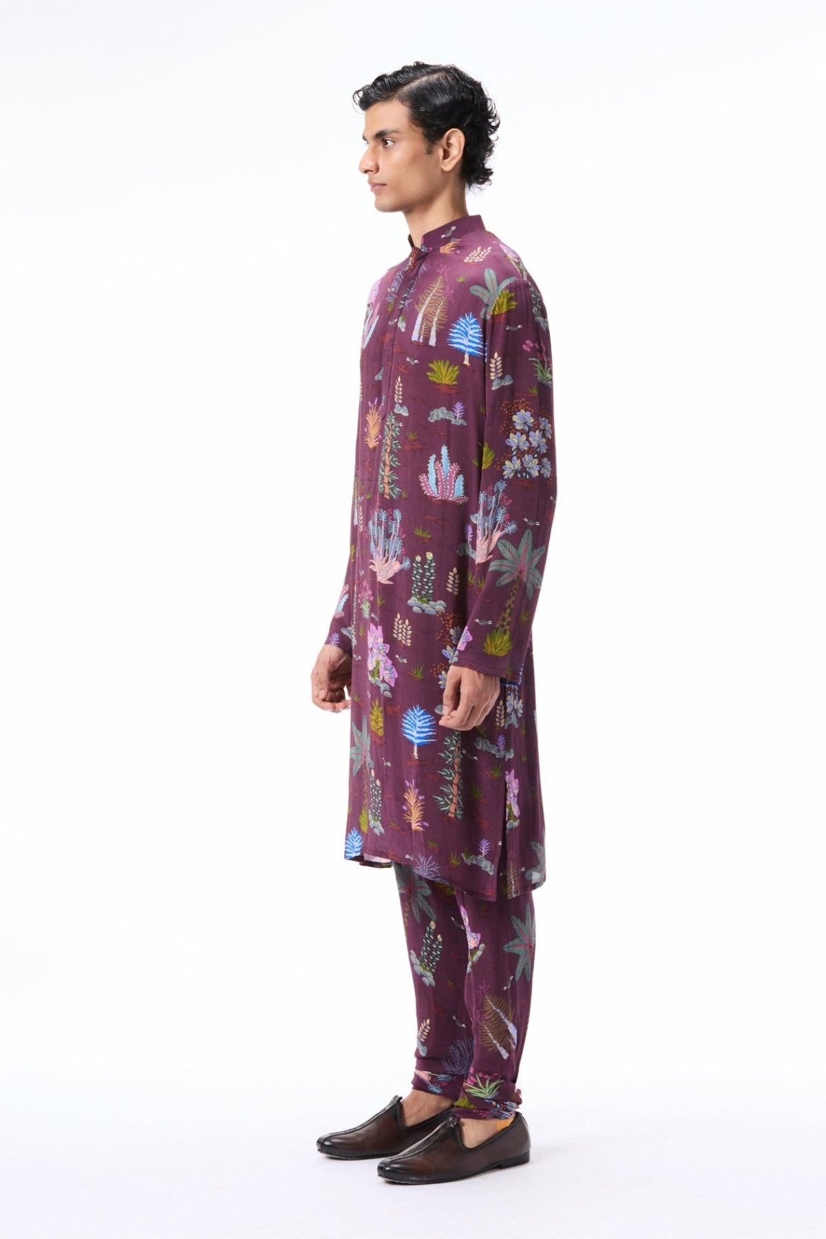 Celestique - printed mulberry crepe kurta