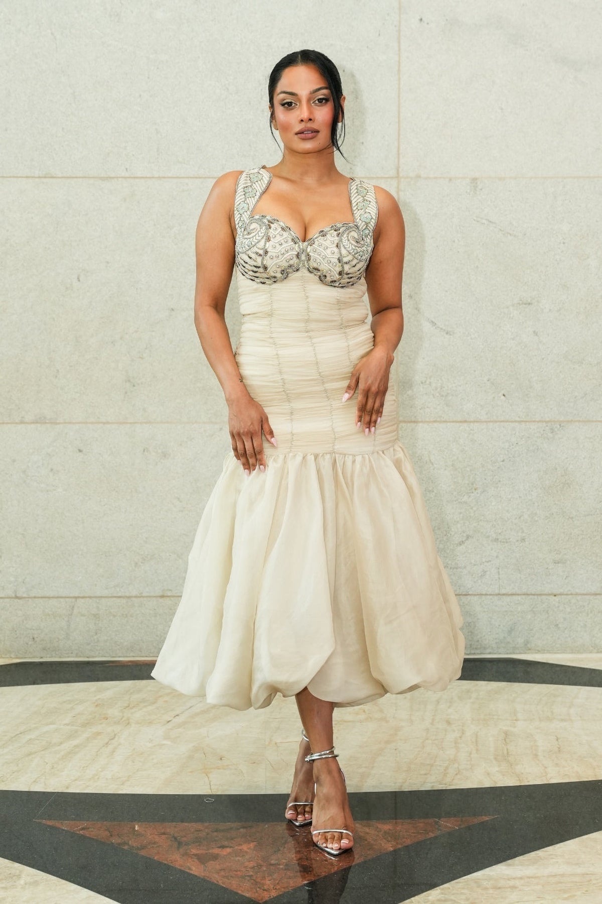 INTERSIREN - Ivory Organza Bodycon Mermaid Gown