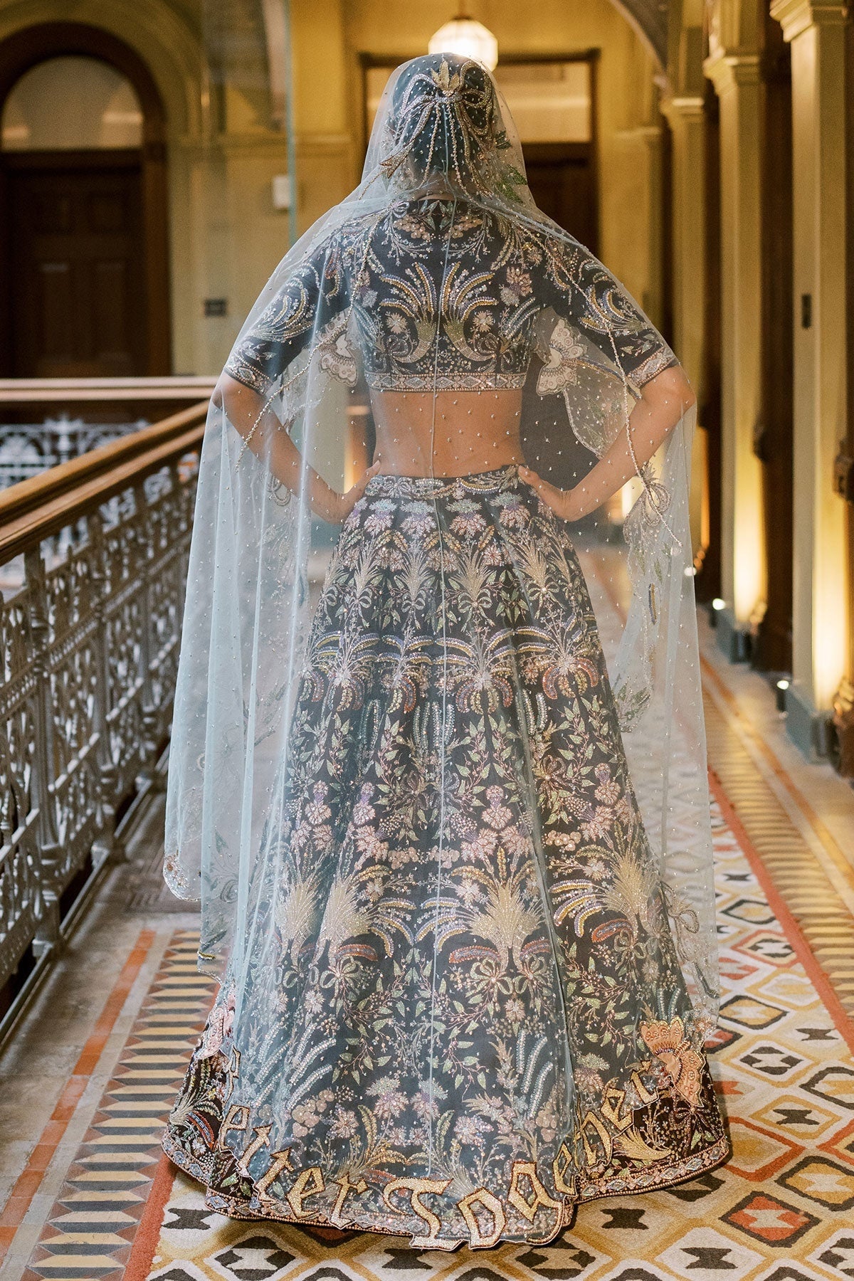 Crimelle - Brown Raw silk Lehenga
