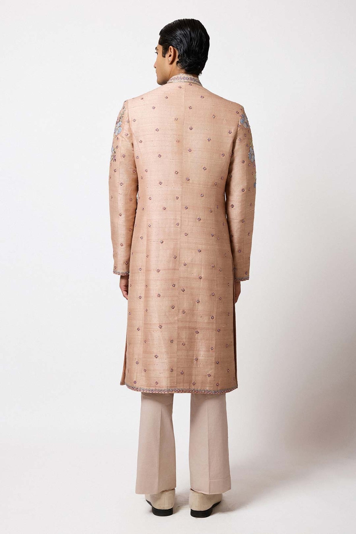 Roan - Champagne Raw Silk Sherwani