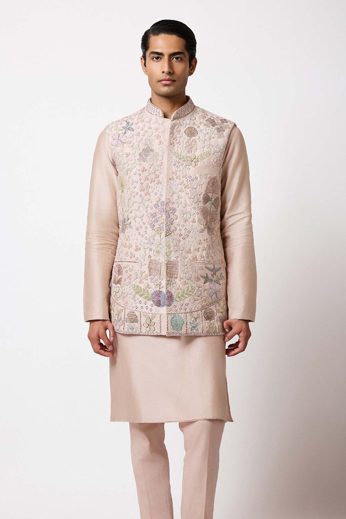 Celavie - Baby Pink Raw Silk Bundi