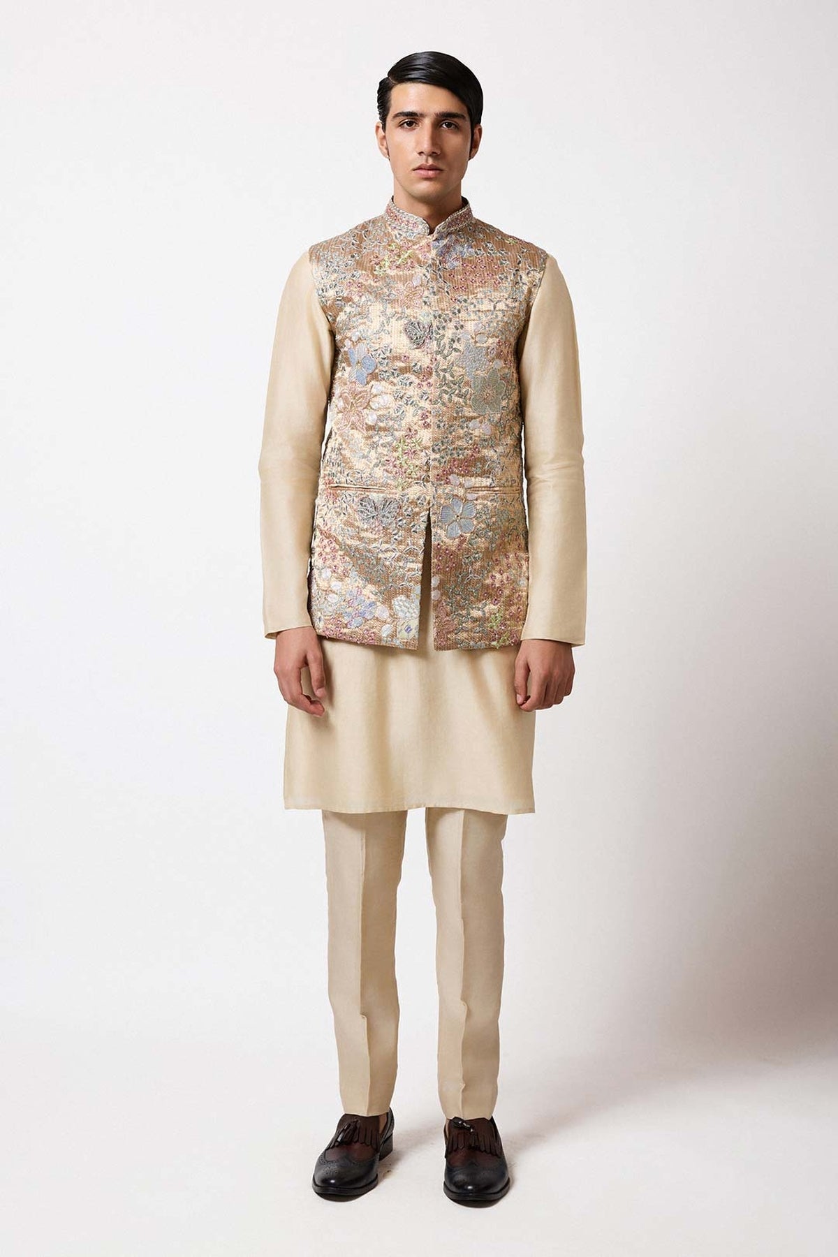 Arden - Desert Gold Banarasi Tissue Brocade Bundi
