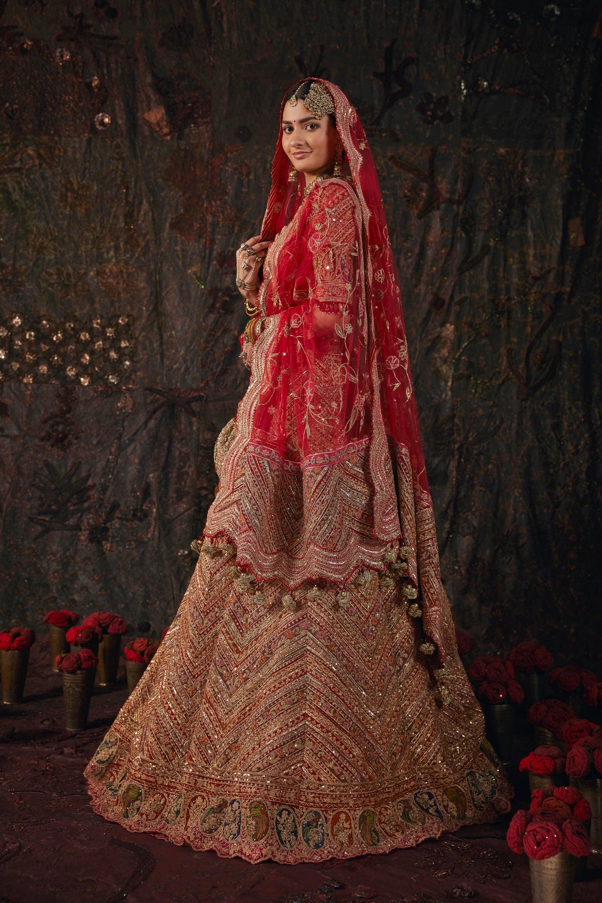 Earthy Red Silk Lehenga