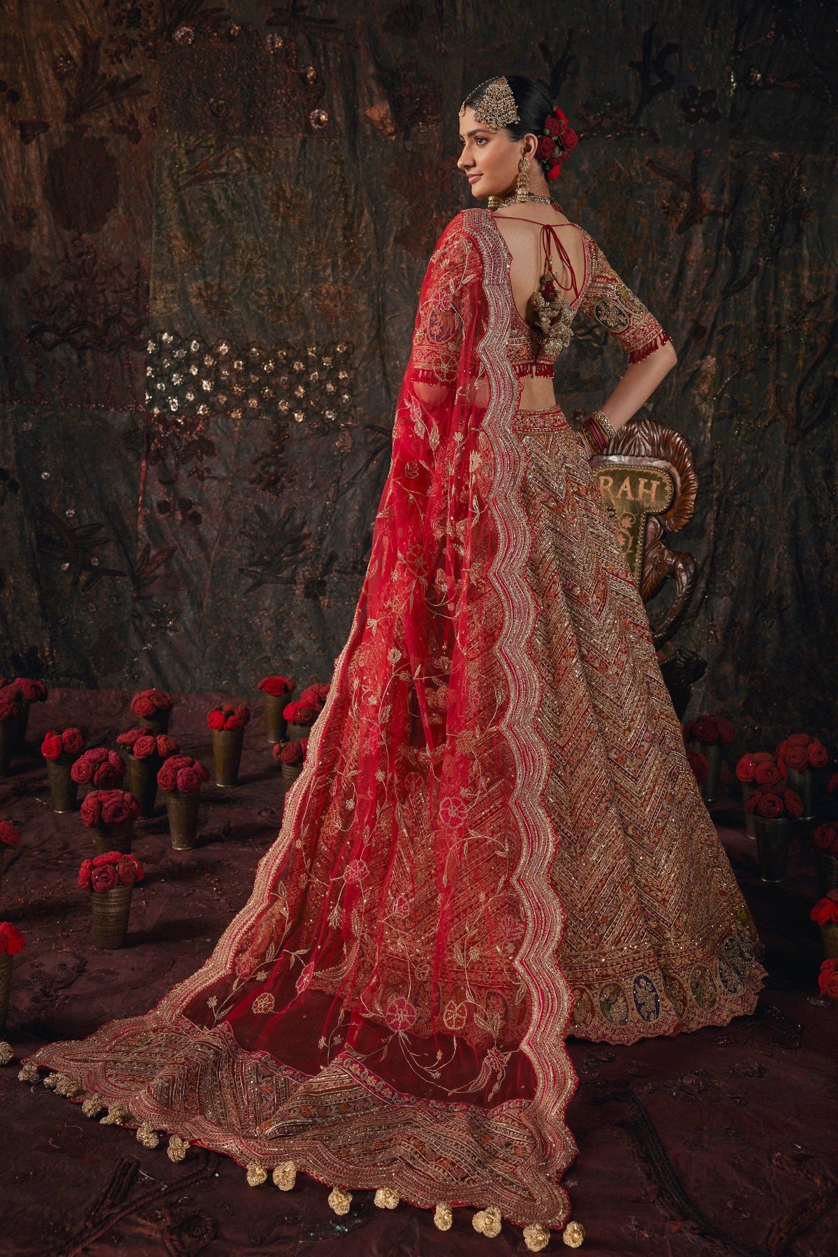 Earthy Red Silk Lehenga