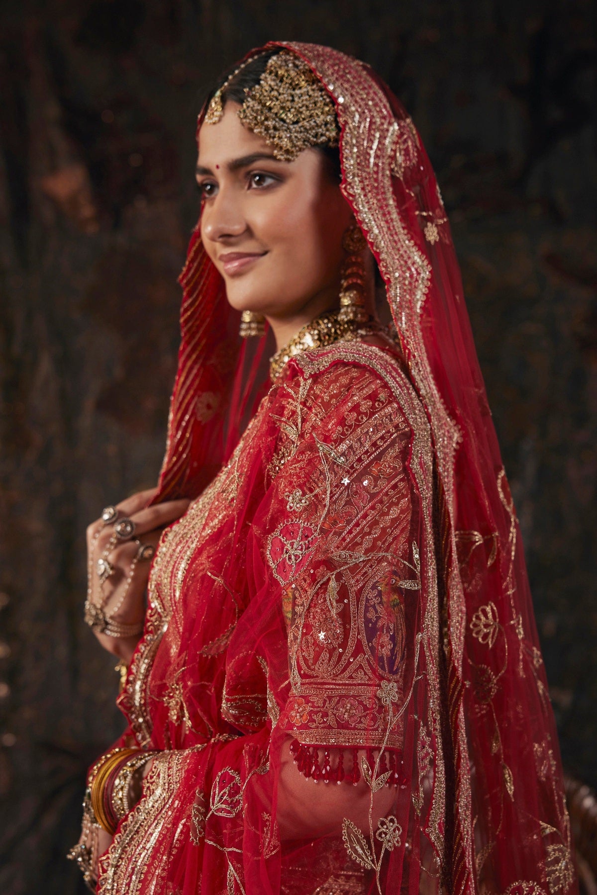 Earthy Red Silk Lehenga