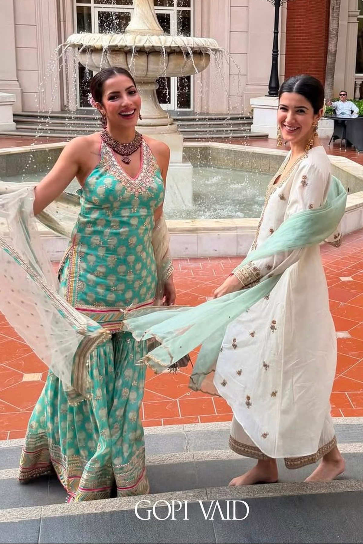 Antara Motiwala in Dwisha Halter Sharara Set