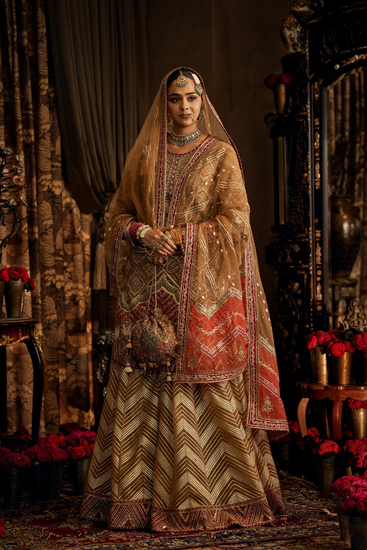 Antique Gold Kurta Sharara