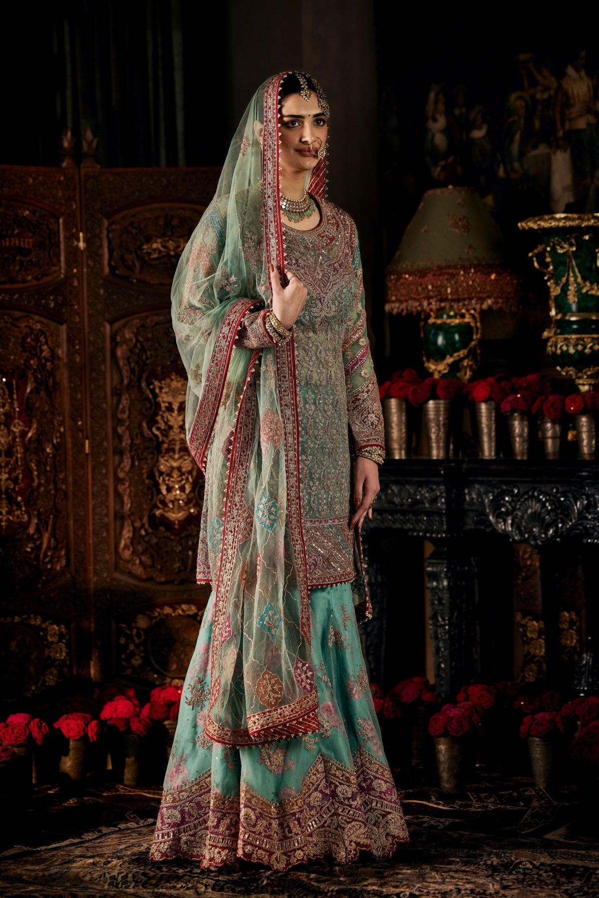 Aqua Blue Gharara