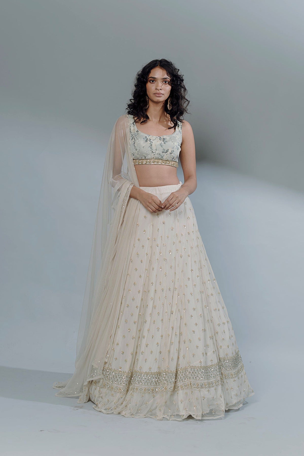 Off White Bootie Lehenga Set