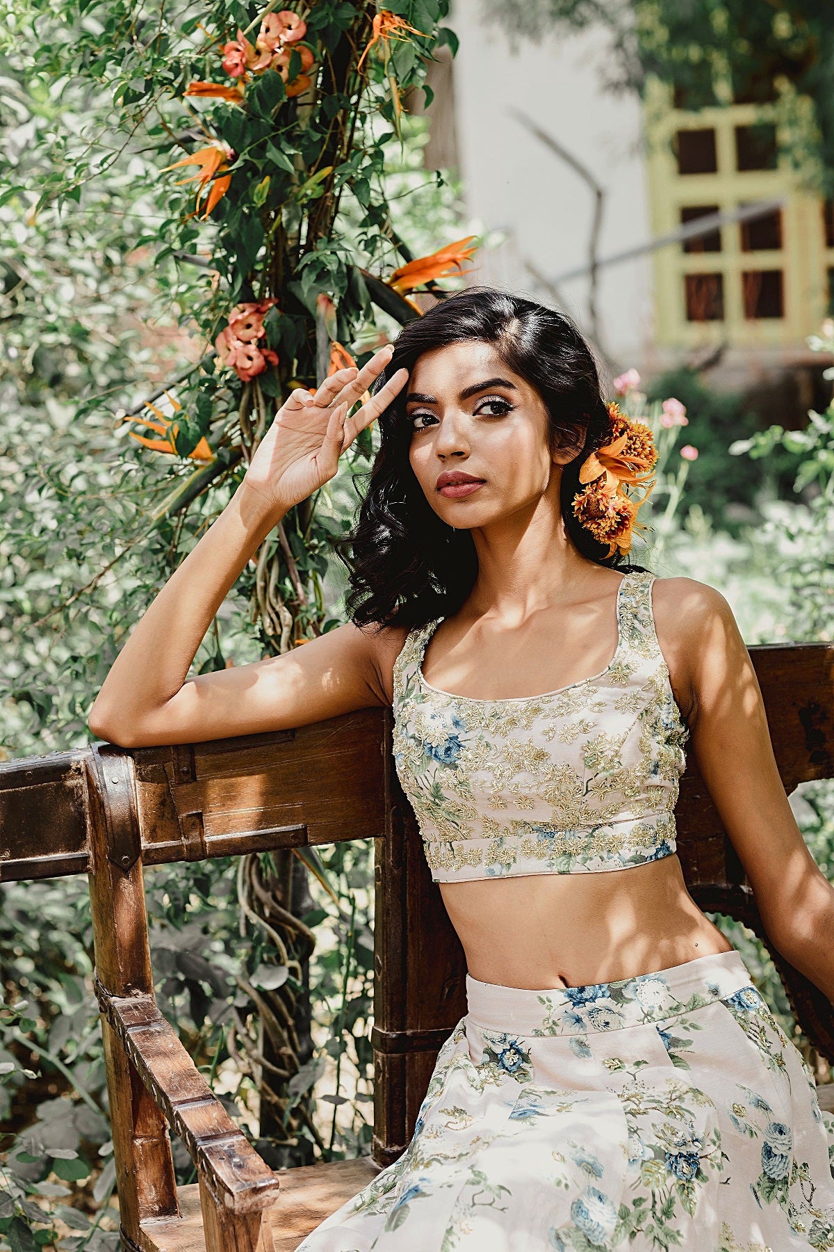 Pink Floral Lehenga Set
