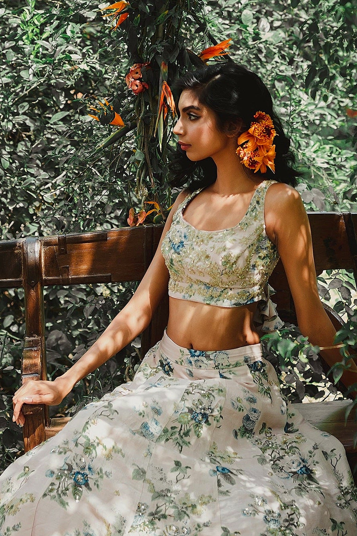 Pink Floral Lehenga Set