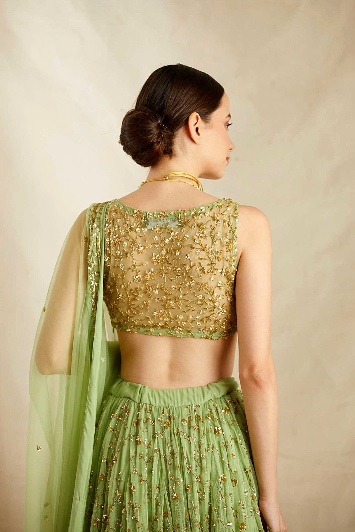 Mint Green Heavy Jaal Work Lehenga Set