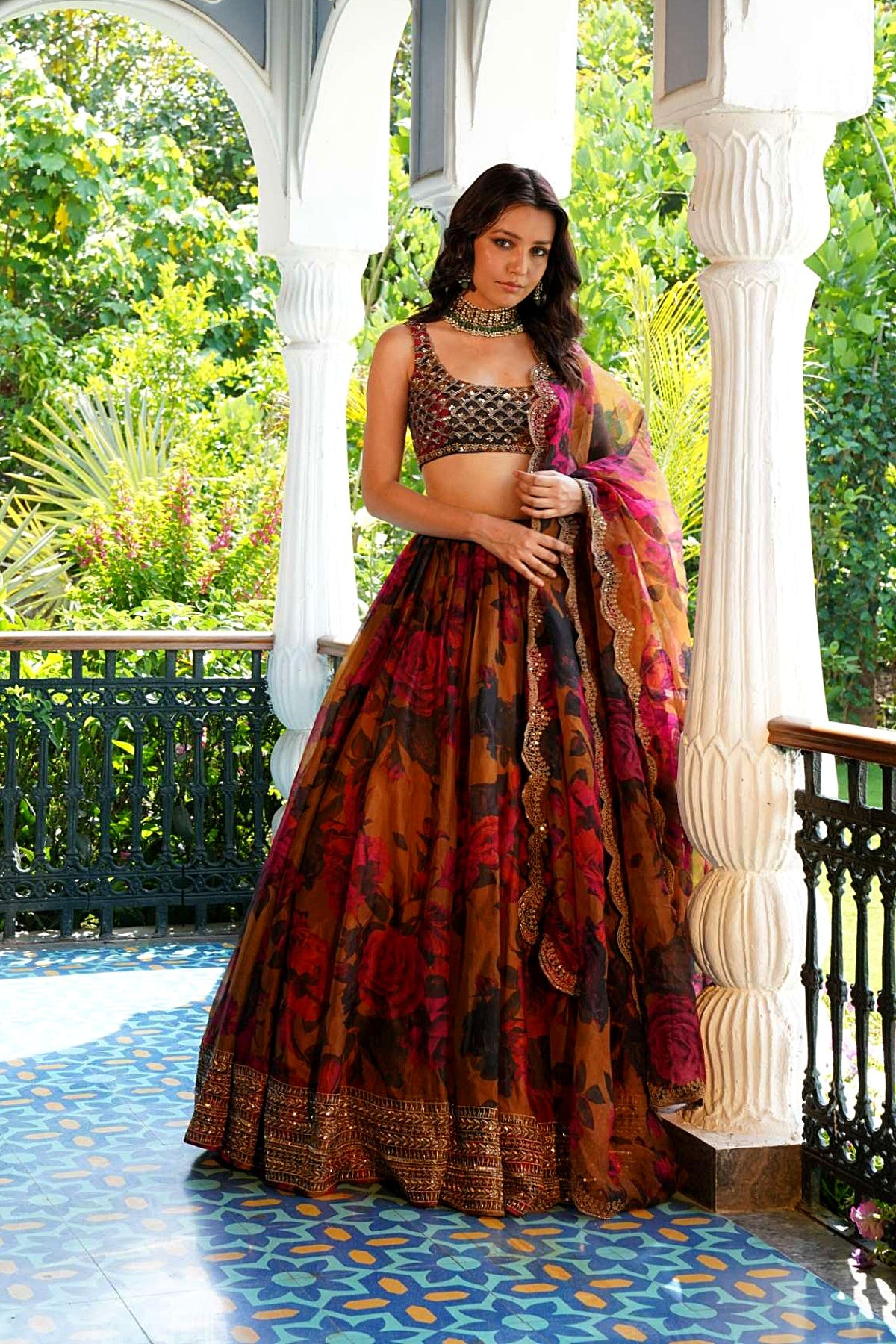 Mustard Floral Lehenga Set