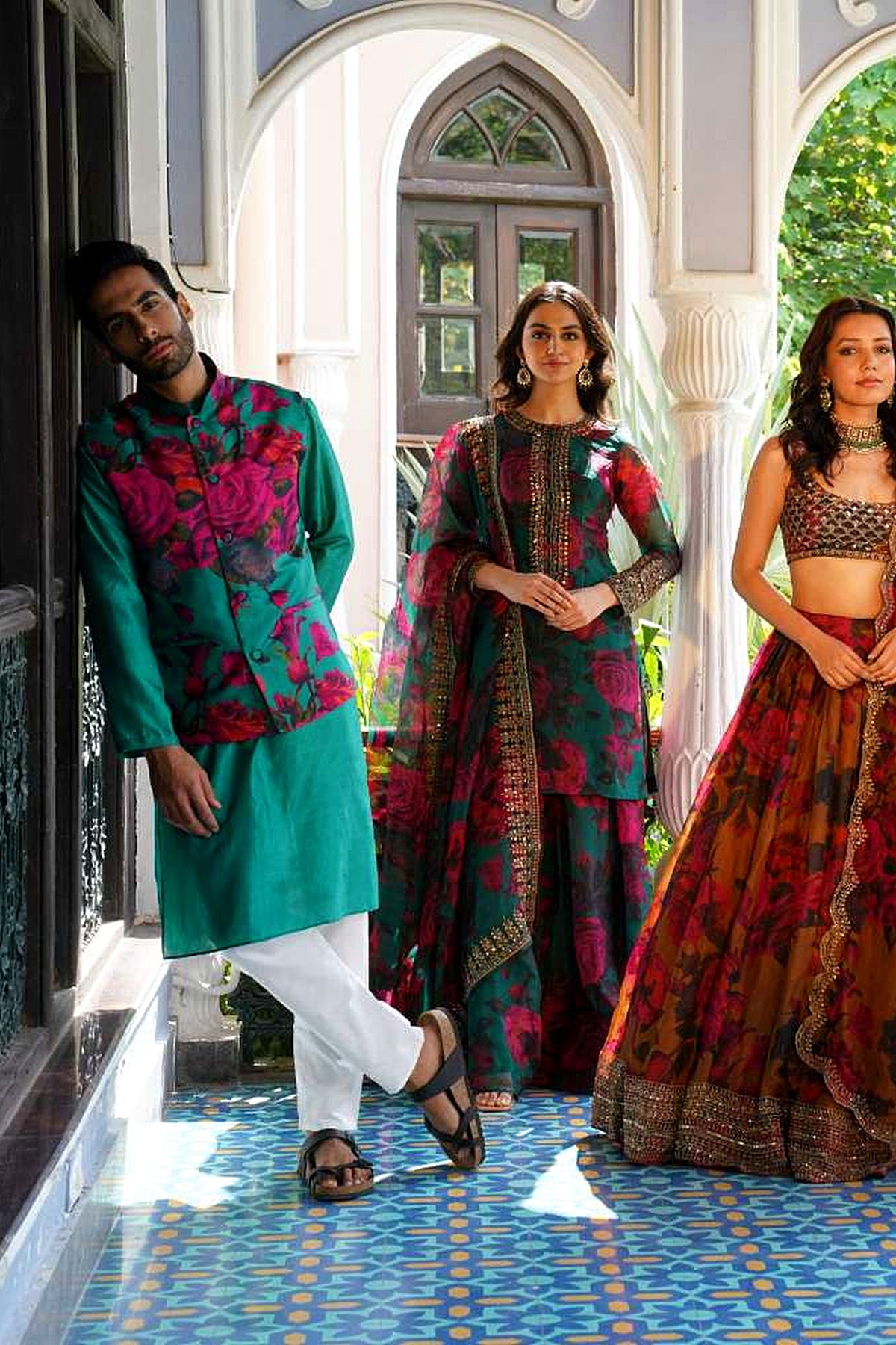 Mustard Floral Lehenga Set