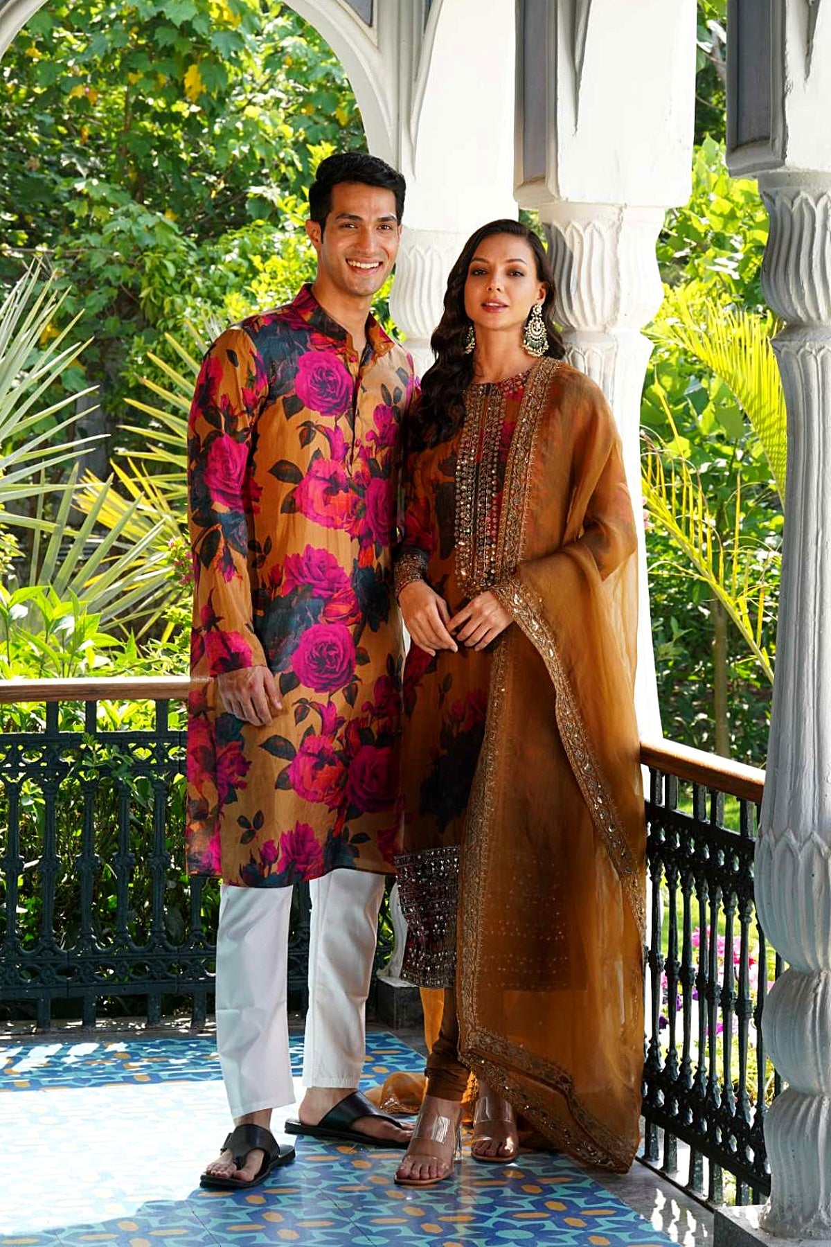 Mustard Floral Kurti Set