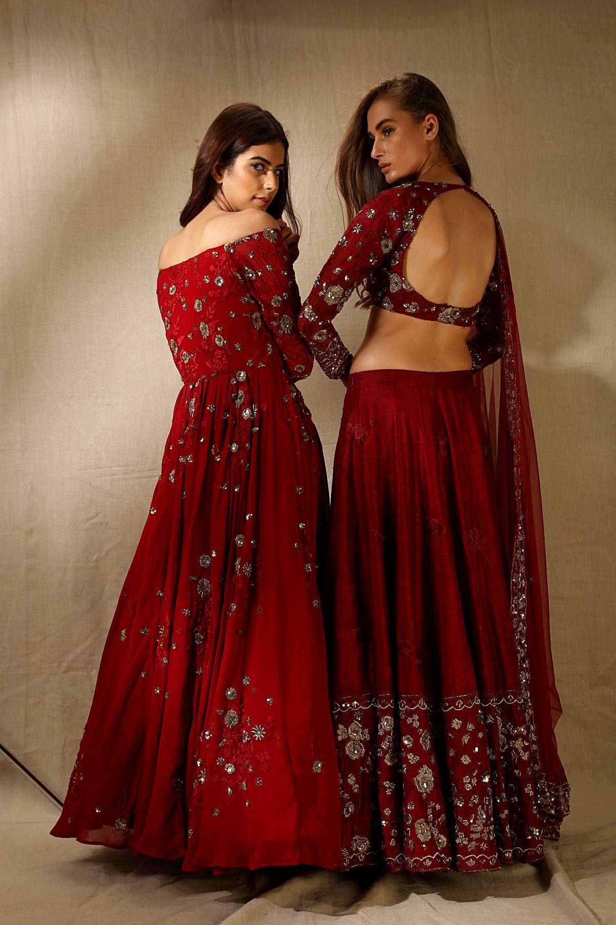 Maroon Rawsilk Thread With Zari Work Lehenga Set