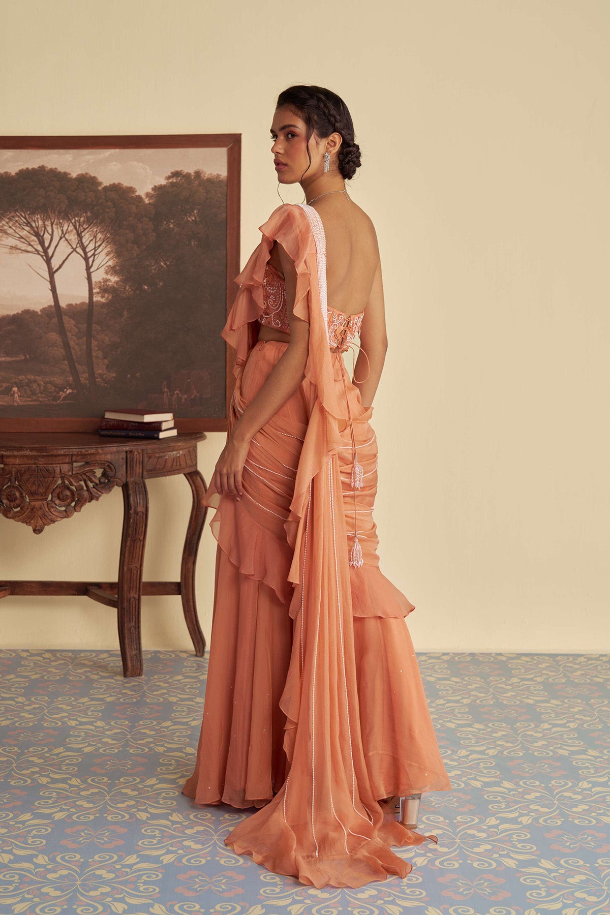 Autumn Embrace drape saree set