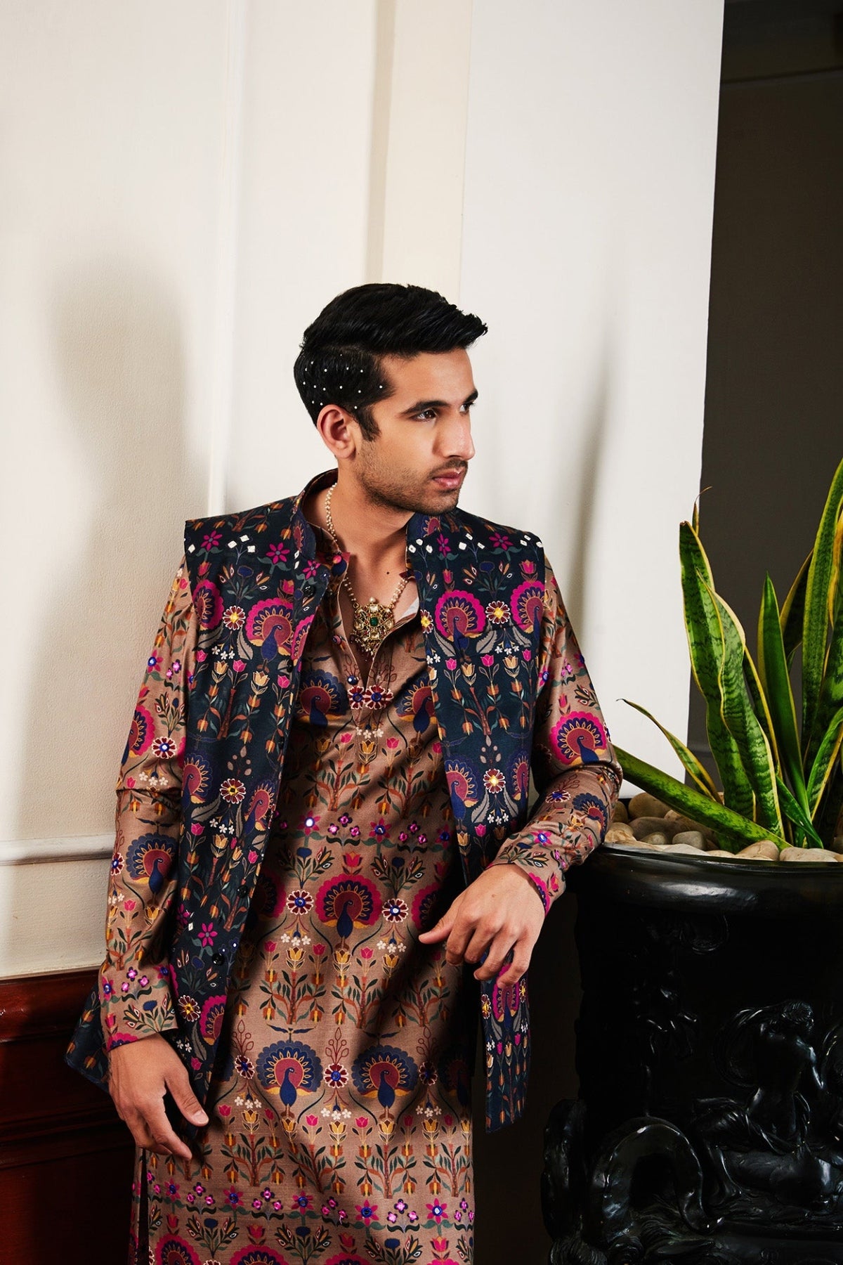 Azure Kurta and Jacket Set