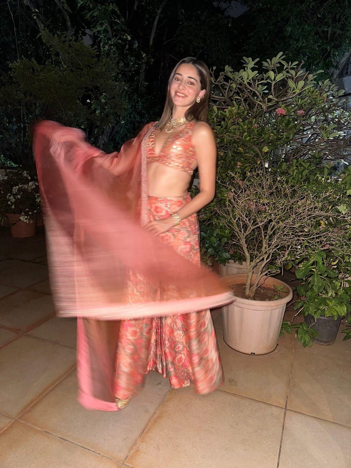 Ananya Panday In Sukoon Pant Set with Dupatta