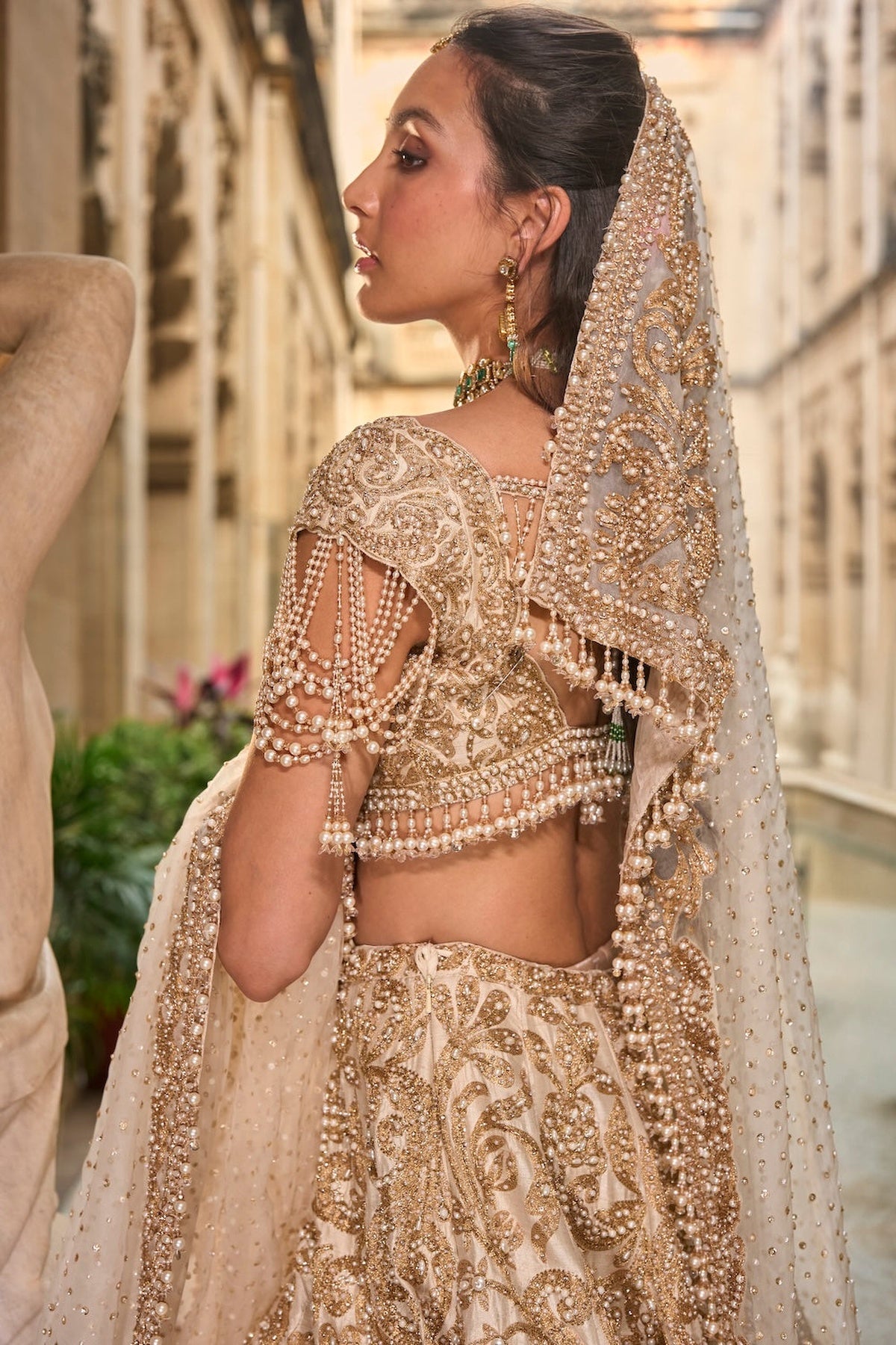 Beige & Gold Lehenga Set