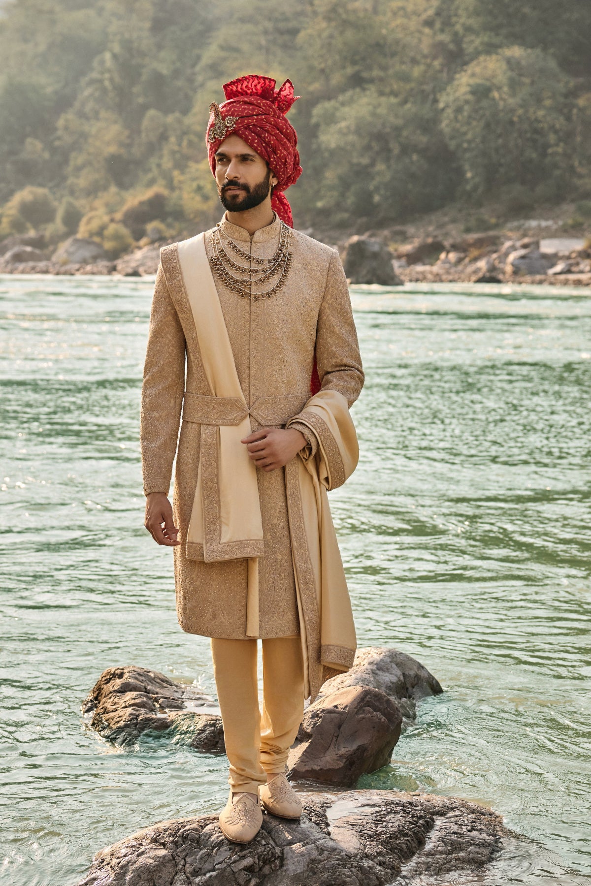 Mocha Heritage Sherwani Set