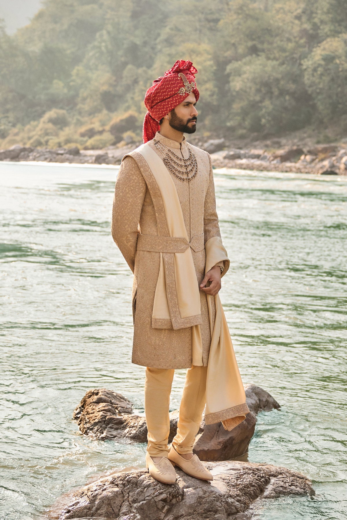 Mocha Heritage Sherwani Set