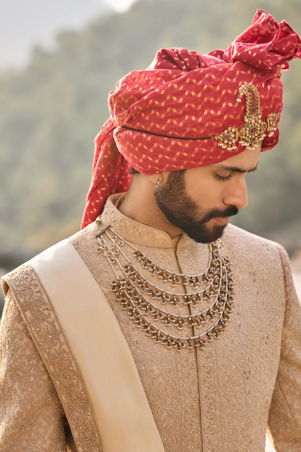 Mocha Heritage Sherwani Set