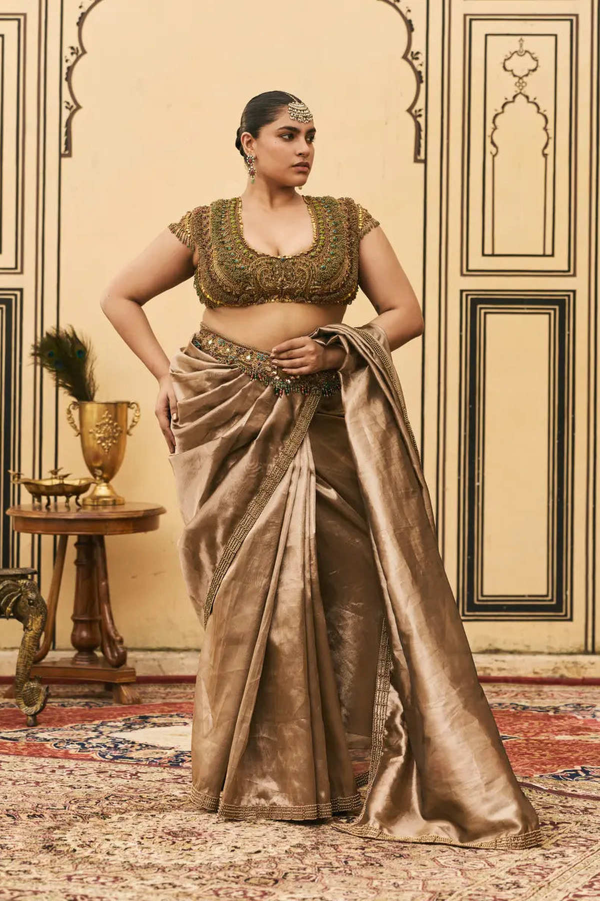 Bhoori Tissue Jadaau Saree Set